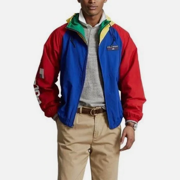 NWT POLO SPORT Ralph Lauren Colorblock Hooded Windbreaker Jacket size L - Picture 9 of 16